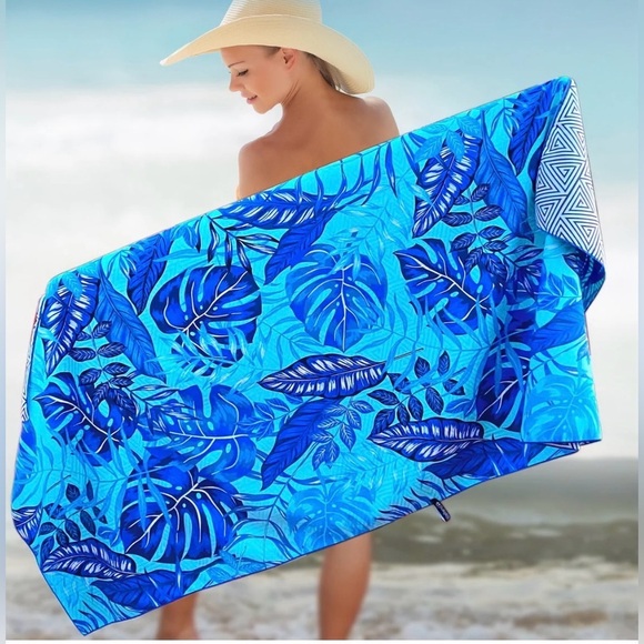 elite trend Other - Elite Trend® Palms (78x35 inches) Blue Leaf Print Beach Towel